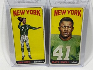 1965 Topps Football Tallboy 2 Card New York Jets Vintage Lot