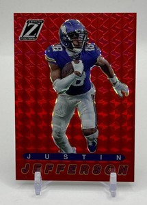 Justin Jefferson 2023 Zenith Red Minnesota Vikings Football Card No. 15