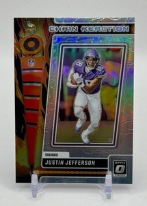 Justin Jefferson 2023 Optic Chain Reaction Holo Minnesota Vikings Football Card No. CR-JJ