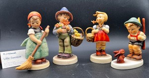 Set of 4 -Goebel -  M.J Hummel  Figurines - Includes Sensitive Hunter, Little Sweeper, Little Shopper, and Easter Greetings