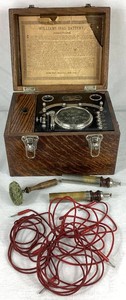 Vintage Williams Electro-Medical Battery Co. Device in Oak Case used for Electro-Therapy