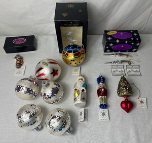Collection of 11 Christopher Radko Hand Blown Glass Ornaments