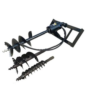 New 2026 Mower King (SSECAG-Y) Quick Attach Skid Steer Hydraulic Auger With 3 Bits (6, 12, 14)