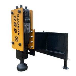 AGT-PD680-PZ Skid Steer Hydraulic Post Driver - 680 ft-lbs Energy Class, 8 Domed Head