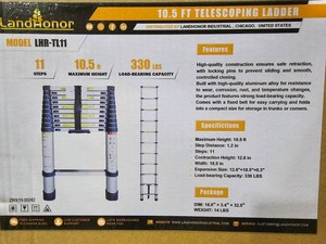 New 2026 LandHonor LHR-TL11 10.5 Ft Telescoping Ladder