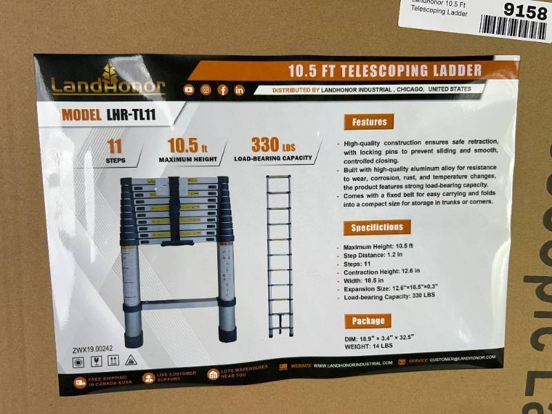 Landhonor 10.5 Ft Telescoping Ladder (LHR-TL11)