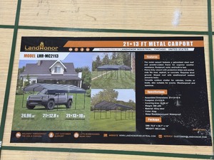 Landhonor 21 x 13 Ft Metal Carport (LHR-MC2113)