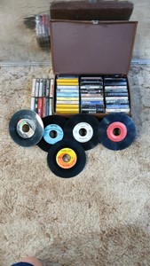 cassette tapes & 45 records