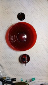 Red Glass Dishes Not AVON