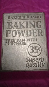 Vintage Bakers Brand baking powder advertising sign