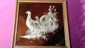 Pheasant mirror signed by Don Walker&nbsp