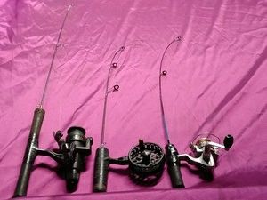 Ice fishing rods and reels