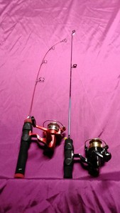 Ice fishing rods and reels