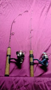 Ice fishing rods and reels