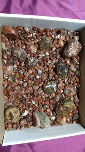 Flat of agates