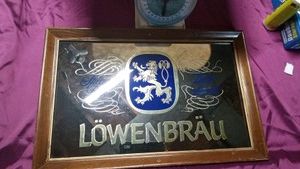 Vintage Lowenbrau beer mirror
