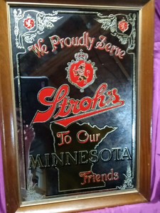 Vintage Strohs Minnesota mirror