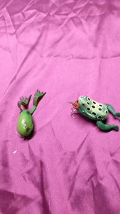 Mechanical frog fishing lure and Bill Plummer Super Frog fishing lure
