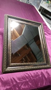 Wood framed beveled mirror