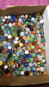 Vintage marbles (some show uranium)