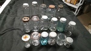 Vintage canning jars (some with glass lids)