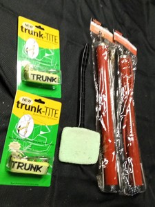 2 new single cylinder hand pump, window cleaner, new auto trunk tie downs