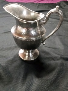 1940s Hammered silver plated beverage pitcher