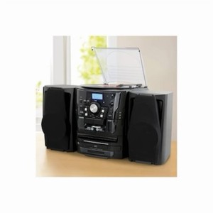 $319 6-in-1 Music System with Deluxe Turntable, iPodMP3, AMFM, CD Player & Cassette
