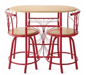 $199 3-Piece Colorful Bistro Dining Set with Swivel Chairs
