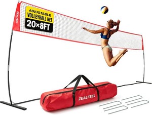 $120 ZEALFEEL 12 FT20 FT Volleyball Net for Backyard with Adjustable Height  Portable Freestanding Net with Carry Bag for Hitting and Serving Drills in Backyards, Parks, or Outdoor & Indoor