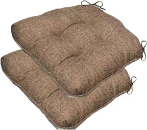 Chair Cushions for Dining Chairs, 18 X 17 U Shape Indoor Chair Pads with Ties for Dining Chairs Kitchen Office, Tatami Floor Pillow Patio Chairs Cushions - Pack of 2 (Coffee)
