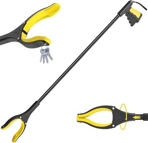 59 Inch Extra Long Grabber Reacher Tool Pick Up Stick for Seniors with Strong Grip Magnetic 360 Rotating Anti-Slip Jaw 4 Wide Claw Opening,Hand Grabber for Reaching (YellowBlack, 59INCH)
