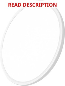 24Inch White Large LED Flush Mount Ceiling Light, 50W, 5480LM, 3CCT  3000K4000K6000K CCT Selectable, White Close to Ceiling Round Flat Panel Light, Super Slim LED Ceiling Light for Bedroom