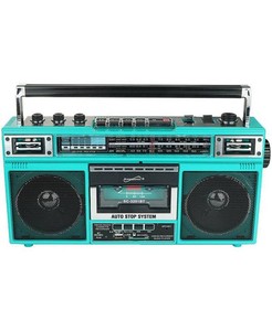 Retro 4-Band Radio and Cassette Player with Bluetooth - Blue