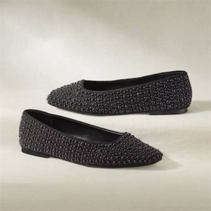 Size 42 Square-Toe Beaded Flat
