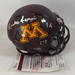 Rickey Foggie Autographed University of Minnesota Mini Football Helmet with JSA COA