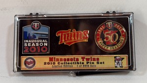 Minnesota Twins 50th Year Anniversary Limited Edition 2,010 Made Collectible Pin Set - Baseball