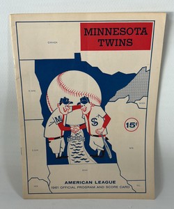 1961 Minnesota Twins 1st Year Official Baseball Program and Scorecard (unscored) - RARE Vintage Baseball