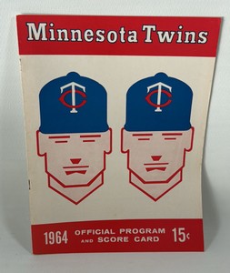 1964 Minnesota Twins Official Program and Score Card (2nd game of season, scored, 6241964) - great condition Vintage Baseball