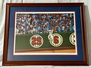 Kirby Puckett Amazing Metrodome Catch Limited Edition Bill Purdom Signed Lithograph Numbered 236600 Custom Framed 38x30.5 Minnesota Twins Baseball