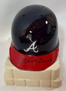 Hank Aaron Autographed Mini Helmet with COA - Atlanta Braves Baseball