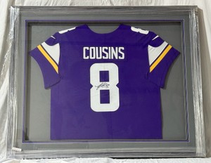 Kirk Cousins Autographed Minnesota Vikings Football Jersey Custom Framed w Vikings COA 41.5x34