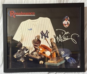 Don Mattingly Autographed New York Yankees Baseball Photo w COA Framed 26x22