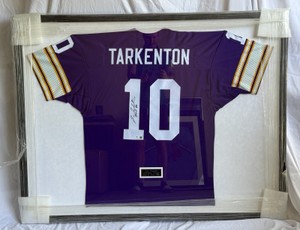 Fran Tarkenton Autographed Jersey w 2 COA and HOF 86 Inscription Custom framed HUGE 52x40 Minnesota Vikings
