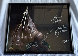 Iran Barkley, Hasim Rahman, Tony TNT Tubbs, Merciless Ray Mercer Autographed Boxing Picture wCOA Framed