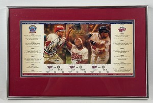 Kirby Puckett Autographed 1997 Kirby Puckett Weekend Ticket Strip Framed Minnesota Twins Baseball