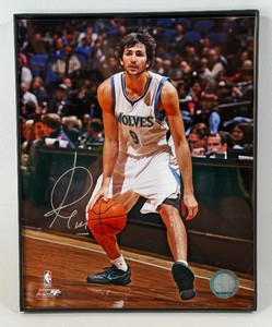 Ricky Rubio Autographed Minnesota Timberwolves Basketball Photo