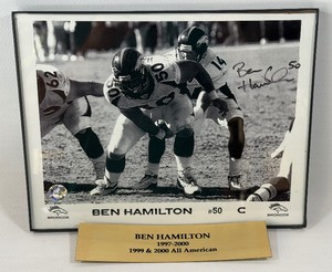 Ben Hamilton Autographed Denver Broncos Football Photo w Authentication