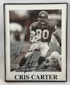 Cris Carter Autographed Football Photo Minnesota Vikings