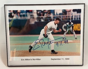 Eric Milton Autographed No Hitter Minnesota Twins Baseball Photo